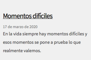 &nbsp;Momentos difíciles 17 de marzo de 2020 En la vida siempre hay momentos difíciles y esos momentos se pone a prueba lo que realmente valemos.