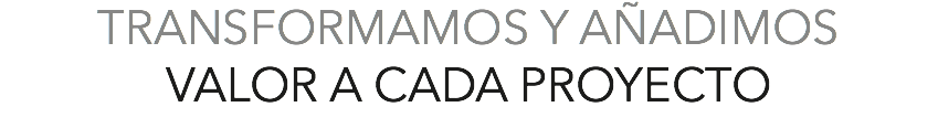 TRANSFORMAMOS Y AÑADIMOS VALOR A CADA PROYECTO